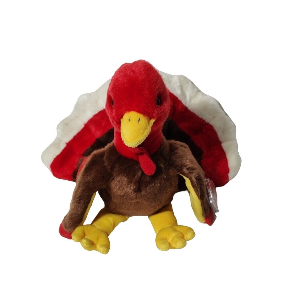 Vtg Ty Beanie Buddies Brown Gobbles Turkey Plush Stuffed Animal Toy Thanksgiving